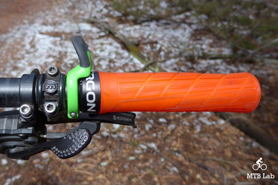orange mountain bike grips