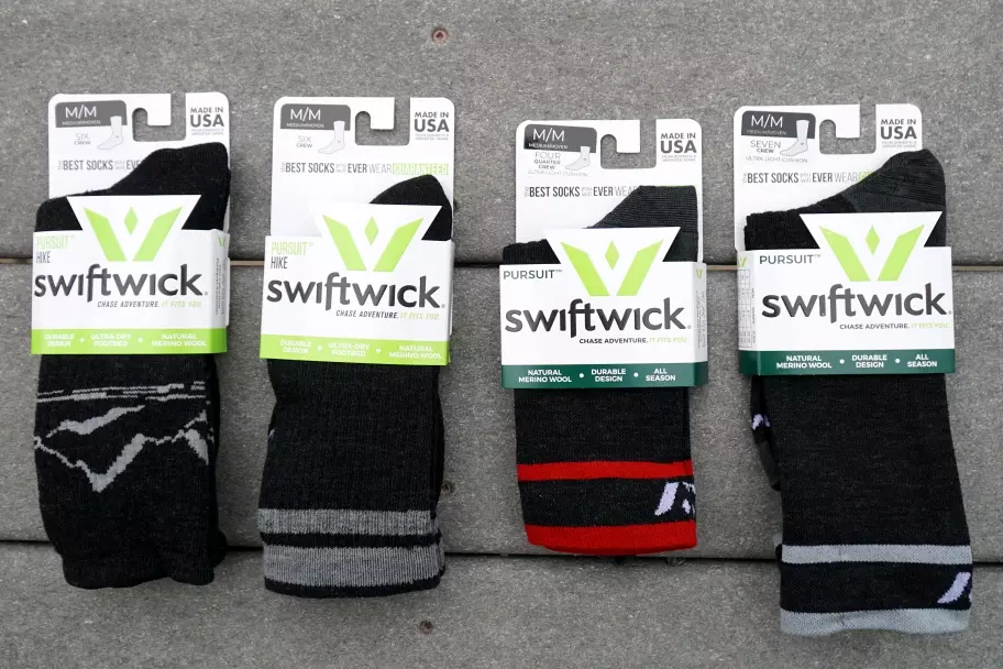 Swiftwick PURSUIT SEVEN UltraLight Cycling and Mountain Biking Socks Merino Wool
