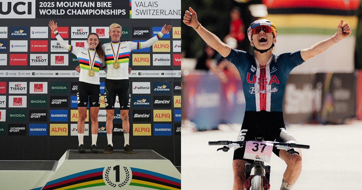 Kate Courtney and Keegan Swenson Win Cross-Country Marathon World Titles at 2025 UCI Mountain Bike World Championships
